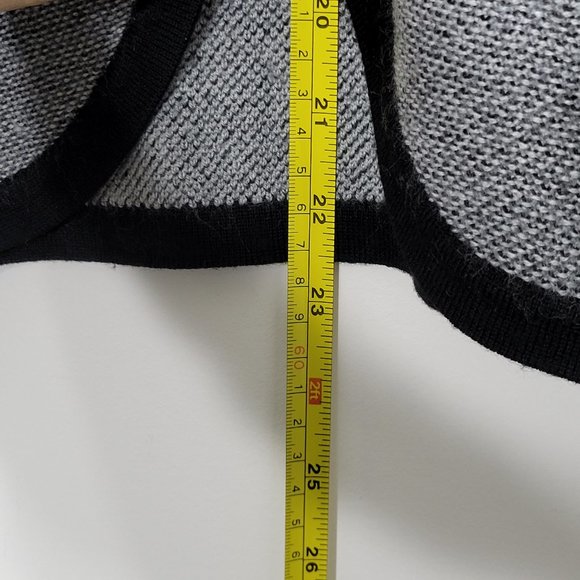 Banana Republic | Fine Merino Wool Knit Sweater Blazer Jacket Black Trim Gray M - Picture 8 of 9